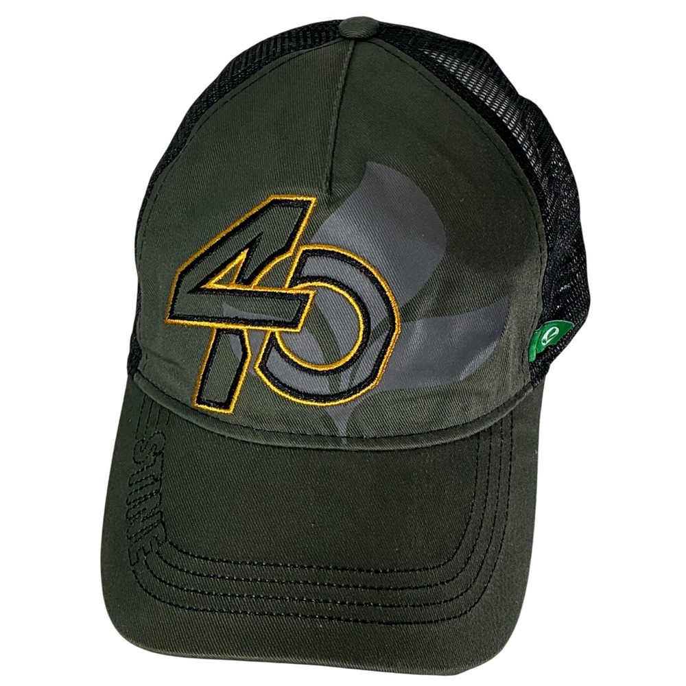 Stine‎ Seed Hat Olive Green Black Trucker Cap 45th Anniversary Adjustable